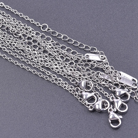 Non-Tarnish 304 Stainless Steel Cable Chain Necklace PW-WG97747-05-1