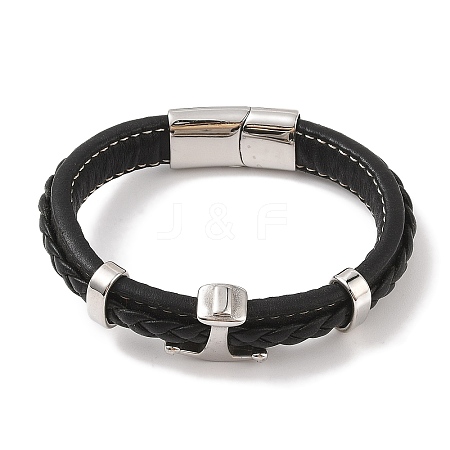 Braided Microfiber Leather Cord Bracelets BJEW-B096-14P-1