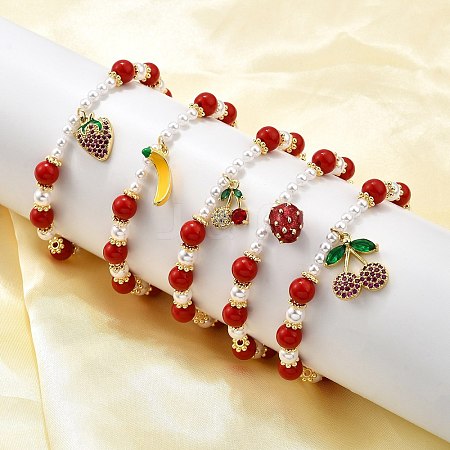 Brass Stretch Bracelets BJEW-C098-03-1