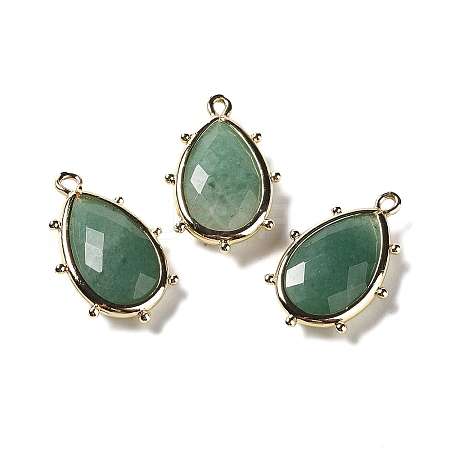 Natural Green Aventurine Pendants G-B009-02G-Q-1