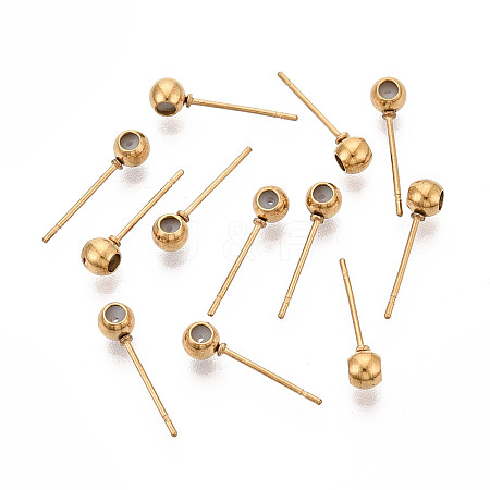304 Stainless Steel Stud Earring Findings STAS-F329-01A-G-1