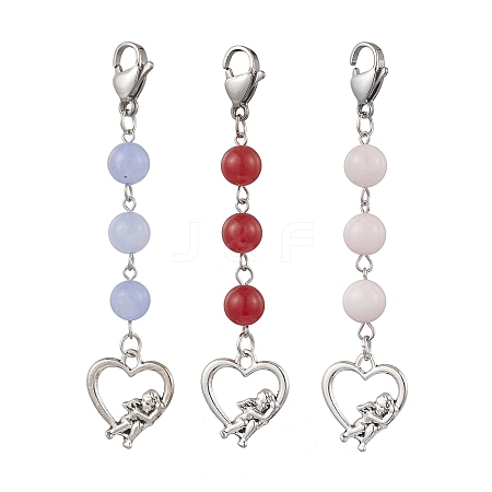 Heart Alloy Pendant Decorations HJEW-JM02926-1