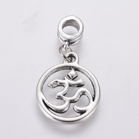 Tibetan Style Alloy Large Hole European Dangle Charms PALLOY-JF00034-01-1