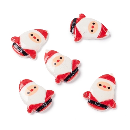 Christmas Themed Opaque Resin Cabochons CRES-P022-01-1