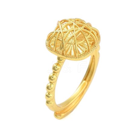 Square Brass Adjustable Rings for Women RJEW-L120-012G-1