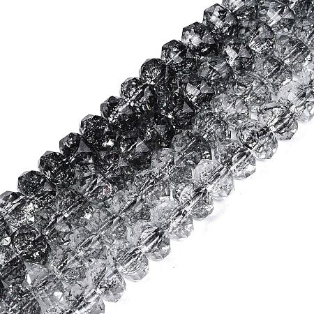 Crackle Transparent Glass Beads Strands GLAA-N068-03A-01-1