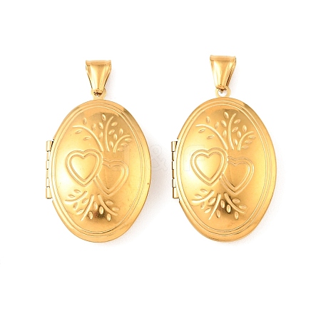 316 Stainless Steel Locket Pendants STAS-K321-06G-1