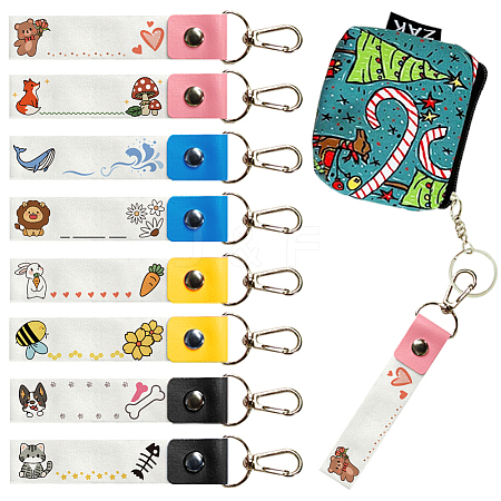 PU Leather & Cotton Name Marker Keychain AJEW-WH0514-001-1