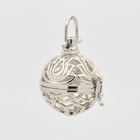 Filigree Round Brass Cage Pendants LS-KK-D389-06P-B-1