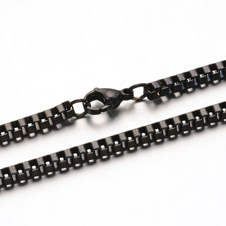 304 Stainless Steel Box Chain Necklaces X-NJEW-L353-37-1