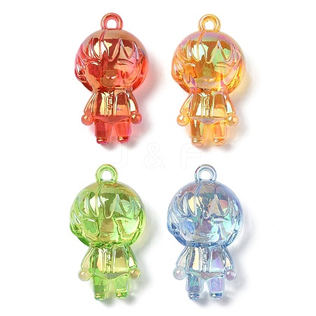 Electroplate Transparent Acrylic Pendants OACR-I014-11-1