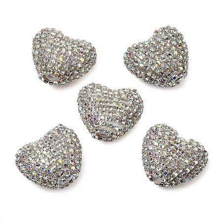 Sparkling Acrylic Heart Beads with Rhinestone Embellishment LS-OACR-NH0001-02B-07-1