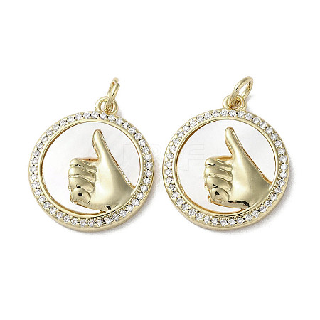 Gesture Theme Brass Micro Pave Cubic Zirconia Pendants KK-G485-18B-G-1