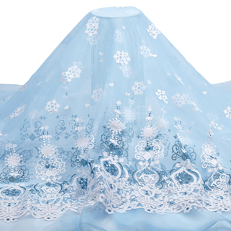 2M Polyester Snowflake Mesh Fabrics DIY-WH0622-388A-1
