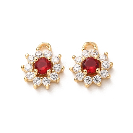 Brass Micro Pave Cubic Zirconia Charms CU-K002-39G-F-1