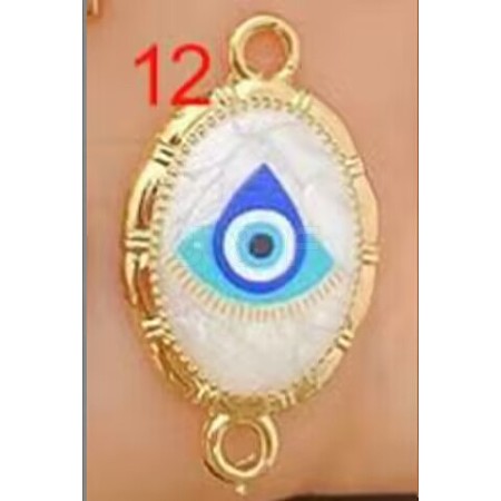 Alloy Blue Enamel Connector Charms ENAM-Z012-02E-G-1