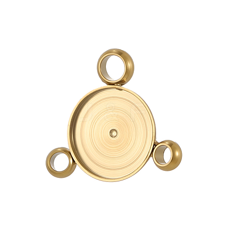 304 Stainless Steel Connector Cabochon Settings STAS-OY009-28G-1