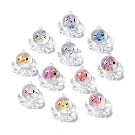 Luminous Transparent Resin Pendants RESI-D057-18-1