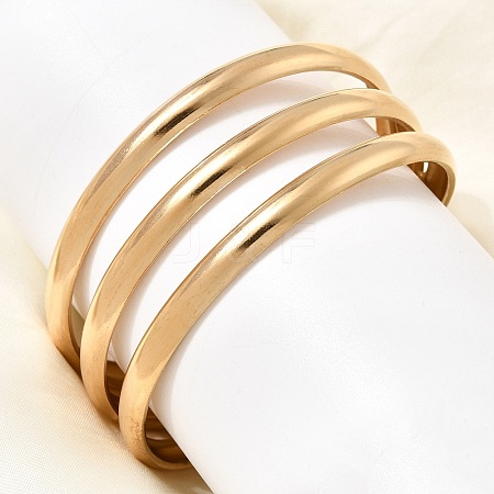 Boho 304 Stainless Steel 3-Line Cuff Bangles SA-CBA1E89-01A-G-1
