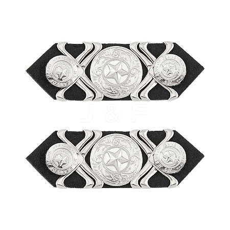2Pcs Star Pattern Detachable Iron Epaulettes FIND-FH0005-40B-1