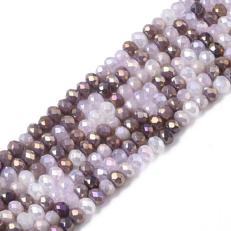 Electroplate Glass Beads Strands X-EGLA-S192-001A-B01-1