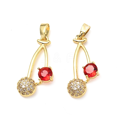 Brass Micro Pave Cubic Zirconia Pendants KK-G533-10G-1