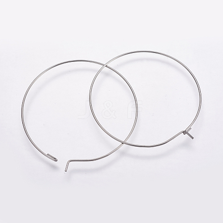 316 Surgical Stainless Steel Hoop Earrings Findings STAS-K146-039-50mm-0.8-1