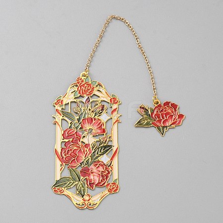 Zinc Alloy Enamel Bookmarks AJEW-WH20006-79C-1