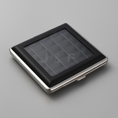 30 Grids Square PU Leather Diamond Display Boxes CON-WH0085-60-1