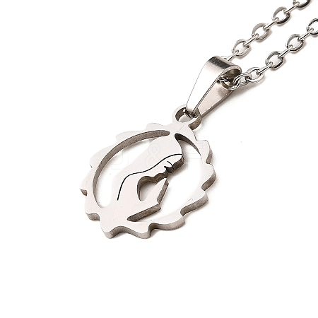 Non-Tarnish Stainless Steel Pendants Necklaces LS-NJEW-K267-01D-P-1