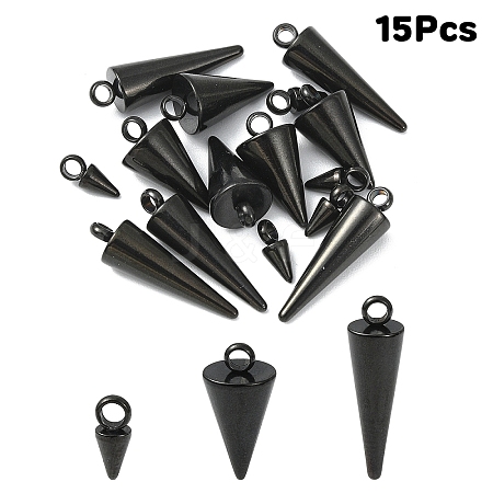 15Pcs 3 Styles 201 Stainless Steel Pendants STAS-YW0002-70-1