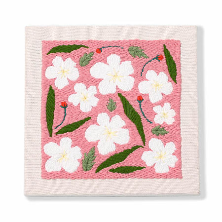 Flower Pattern Punch Embroidery Beginner Kits PW-WG36A49-05-1