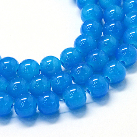 Baking Paint Imitation Jade Glass Round Bead Strands LS-DGLA-Q021-10mm-13-1