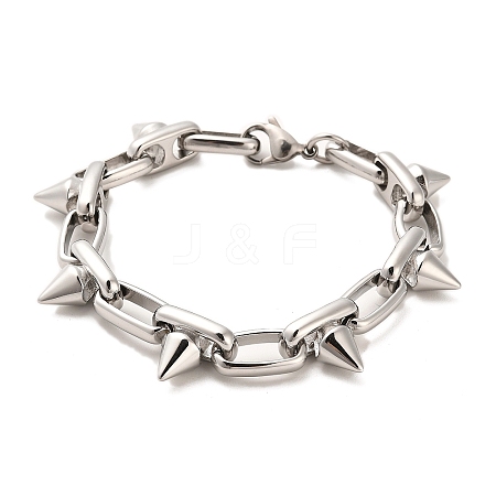 Non-Tarnish 304 Stainless Steel Spike Link Chain Bracelets BJEW-E094-13P-1