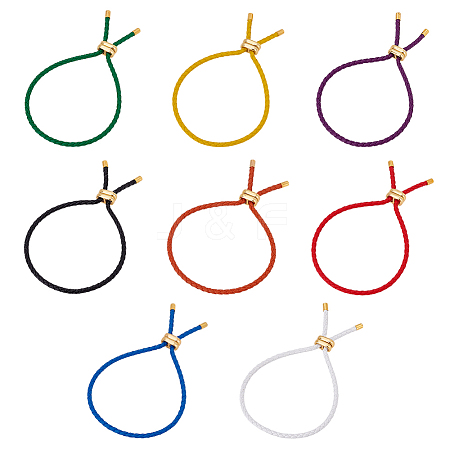 8Pcs 8 Colors Microfiber Cord Slider Bracelets BJEW-UN0001-86-1