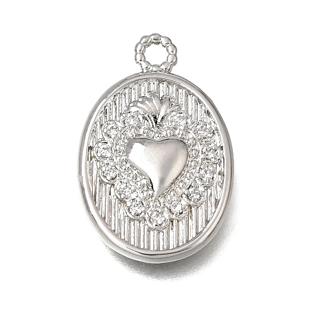 Brass Micro Pave Clear Cubic Zirconia Pendants KK-K427-36P-1