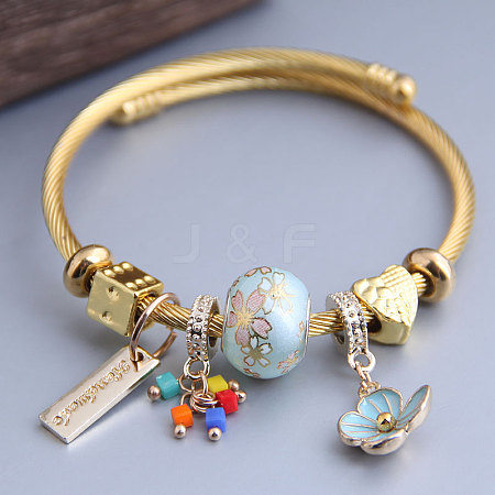 Adjustable Stainless Steel European Bangles FS-WGEE97D-02-1