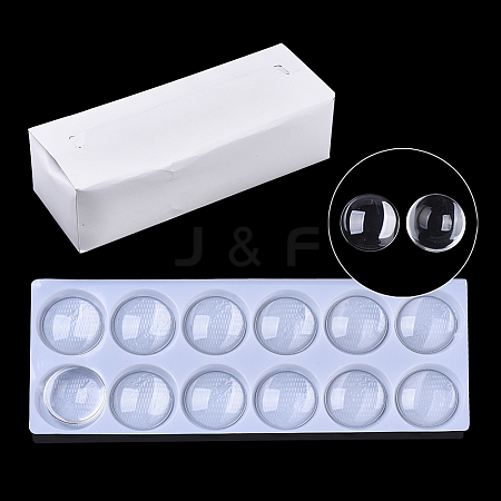 Transparent Glass Cabochons GGLA-R026-18mm-B-1