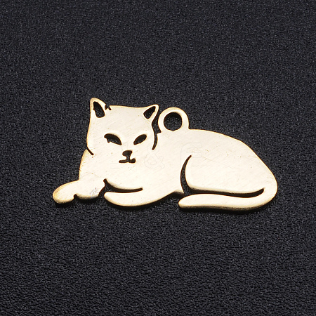 304 Stainless Steel Kitten Pendants STAS-N090-JN857-2-1