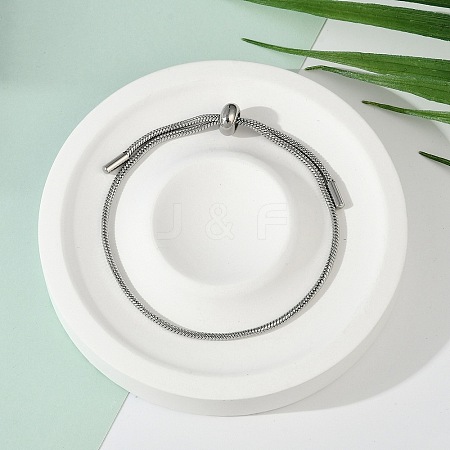 Tarnish Resistant Adjustable 304 Stainless Steel Slider Bracelet/Bolo Bracelets Making BJEW-F412-04P-1