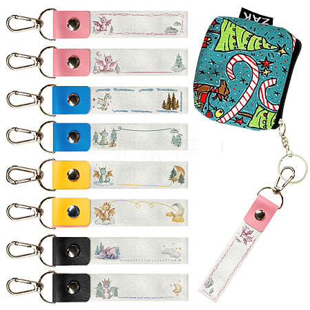 PU Leather & Cotton Name Marker Keychain AJEW-WH0514-037-1