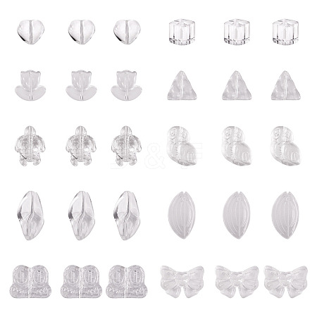 64Pcs Gradient Color Transparent Glass Beads GLAA-TA0003-48A-1
