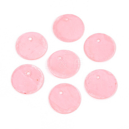 Spray Painted Natural Capiz Shell Disc Charms LS-X1-BSHE-T014-02A-1