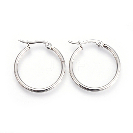 201 Stainless Steel Hoop Earrings with 304 Stainless Steel Pin EJEW-YW0001-04-P-1