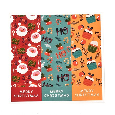 Christmas Themed Coated Paper Sealing Stickers DIY-A018-06A-1