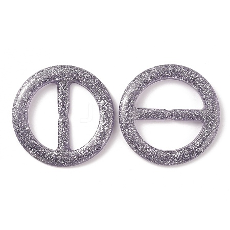 Flat Round Resin Buckle Clasps CRES-WH0013-15E-1