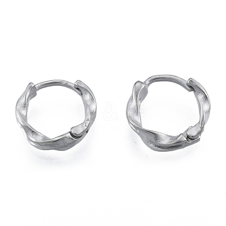 Non-Tarnish 316 Surgical Stainless Steel Twist Hoop Earrings for Men Women EJEW-N052-10-1