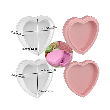 DIY Silicone Heart Shape Jewelry Plate Molds PW-WG41D90-01-1