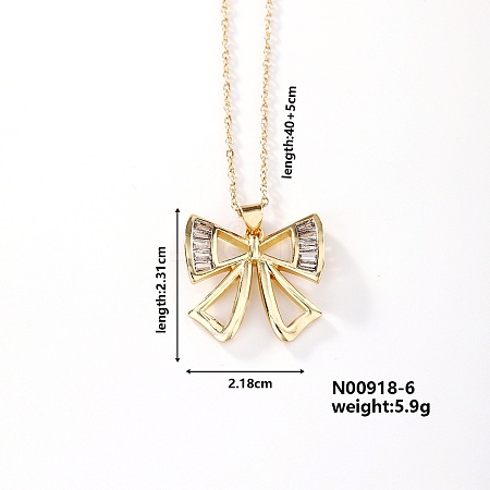 Fashionable and Elegant Butterfly Brass Rhinestone Pendant Necklaces QH8732-4-1