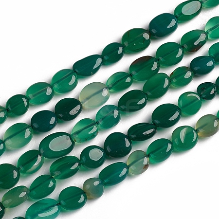 Natural Green Onyx Agate Beads Strands G-D0002-D61-1